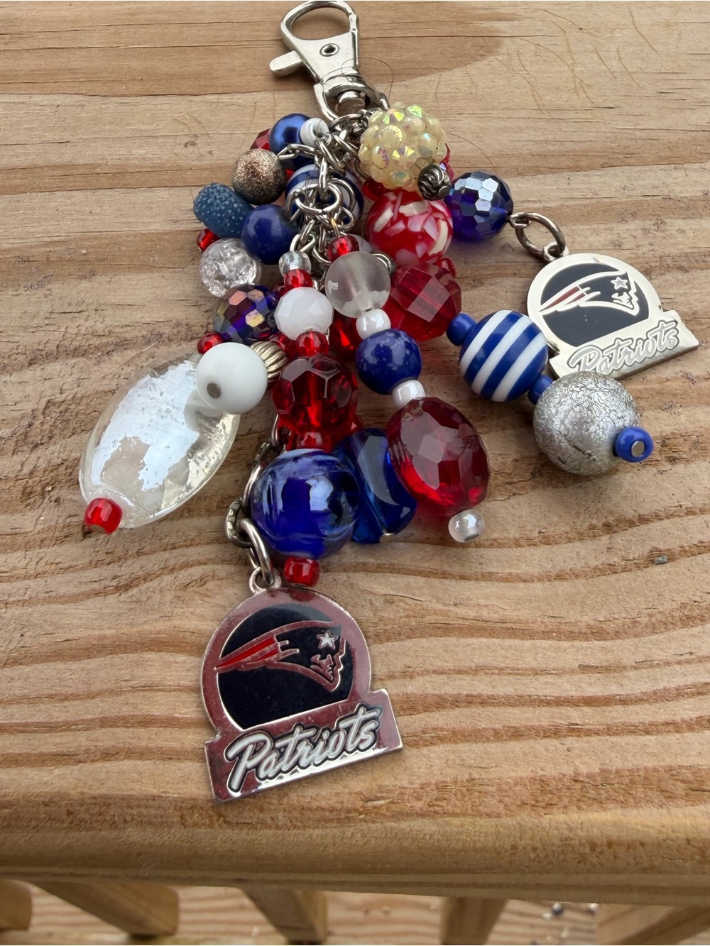 🏈Handmade New England Patriots Bag Charm🏈